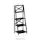 Hastings Home 4 Shelf Ladder Free Standing Wooden Tiered Bookcase and Decorative Shelves (Black) 602581OSY - alternate 3